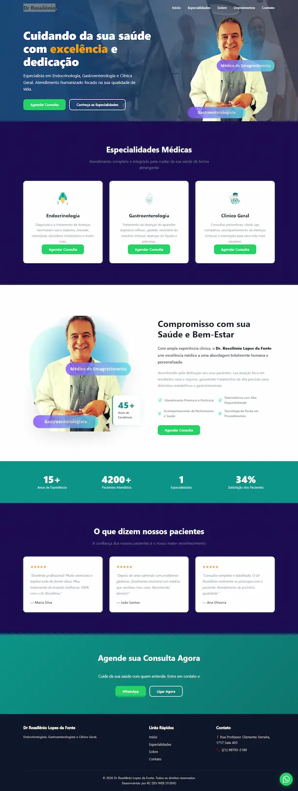 Criação de Landing Page premium para médico - Dr. Rossilênio