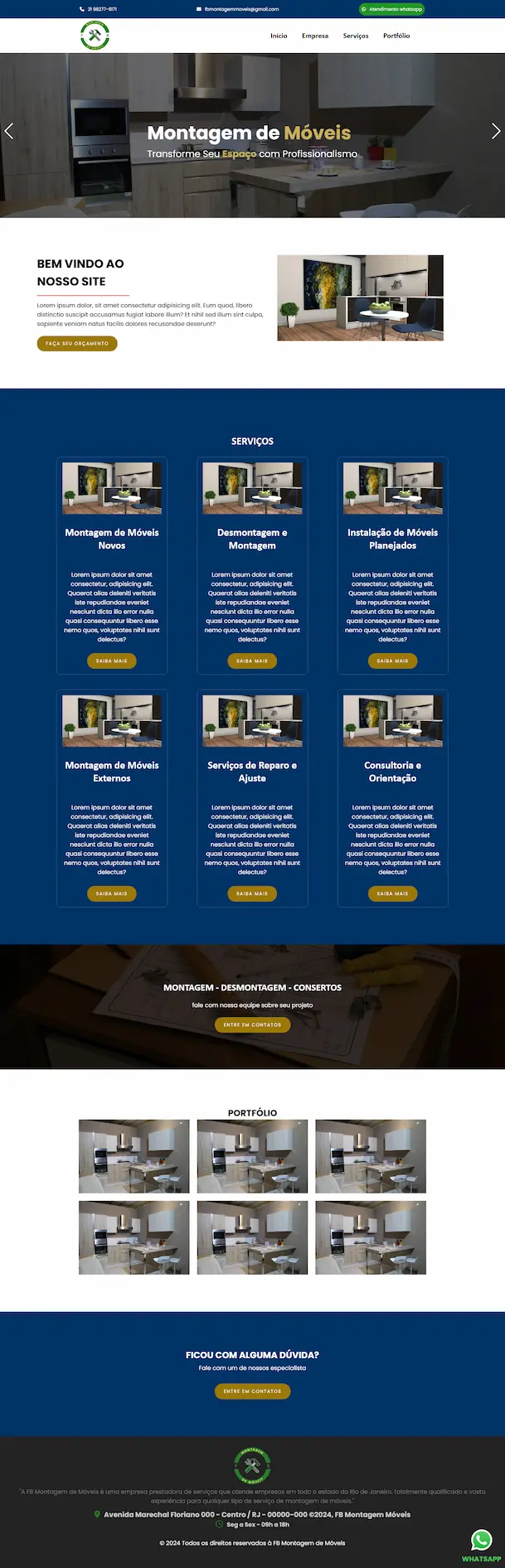 Desenvolvimento de site para montador de móveis profissional - FB Montador