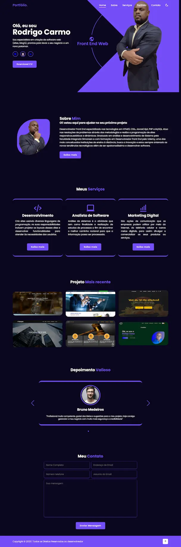 Portfólio de Rodrigo Carmo - Desenvolvedor Front-End e Especialista em SEO